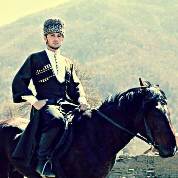 North Caucasus Chechnya people chechen men traditional outfit