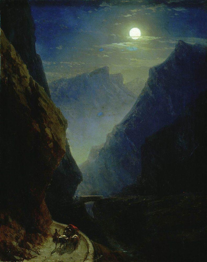 Αποτέλεσμα εικόνας για night time in caucasus painting